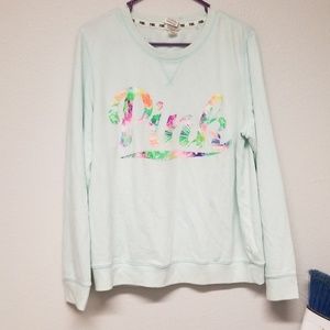 teal pink sweatshirt